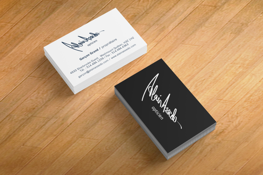 Alain Assedo Opticien Logo Design business cards