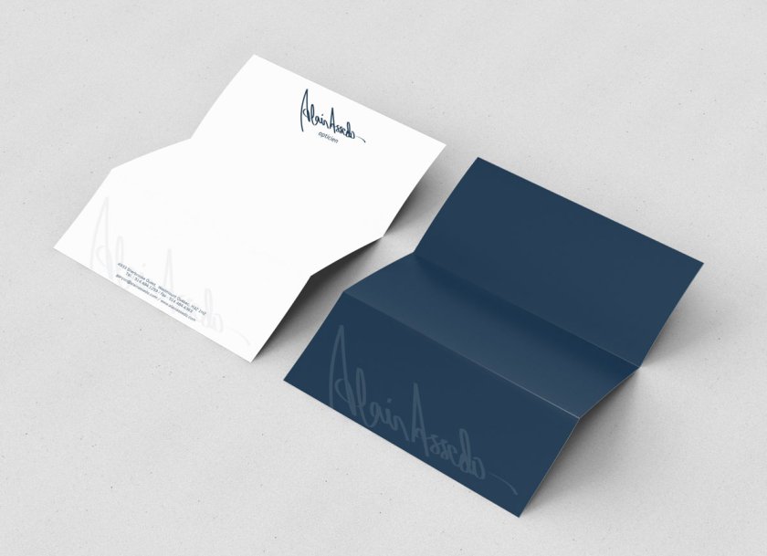 Letterhead Alain Assedo Opticien Logo Design